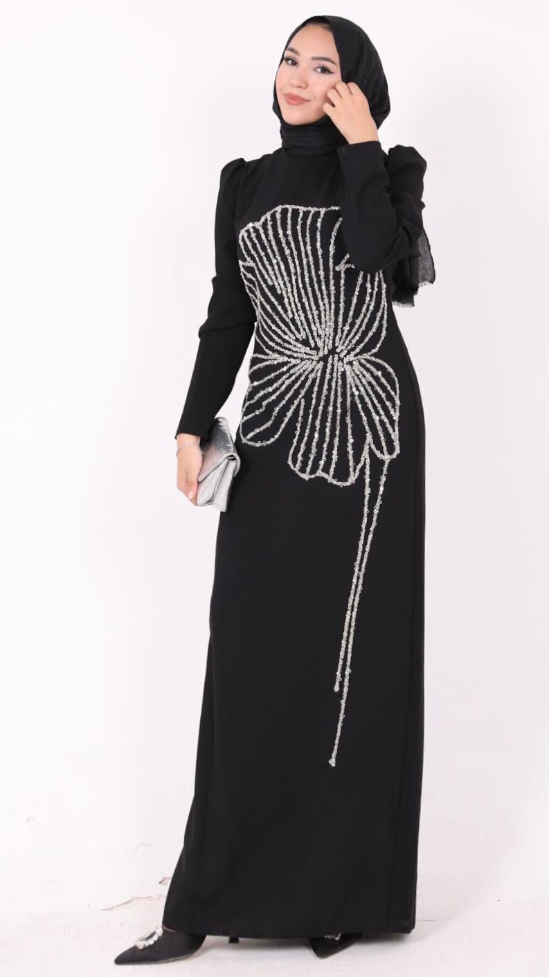 Leaf Pattern Pencil Dress – Turkish Evening Dresses Online Shopping 3 Leaf Pattern Pencil Dress – Turkish Evening Dresses Online Shopping - Image 3