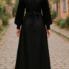 Striking Rose Sleeve Satin Dress – Embroidered Evening Dresses 11 embroidered evening dresses