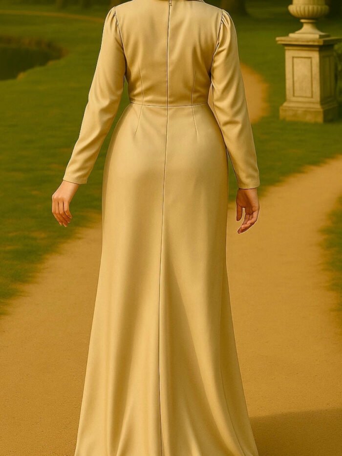 Alternative view of Striking Satin Evening Dresses , Tasseled Sleeve Pencil Gown