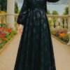 Satin Evening Dresses UK – Bold Balloon Sleeve Tulle Gown - Image 2