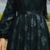 Satin Evening Dresses UK – Bold Balloon Sleeve Tulle Gown - Image 3