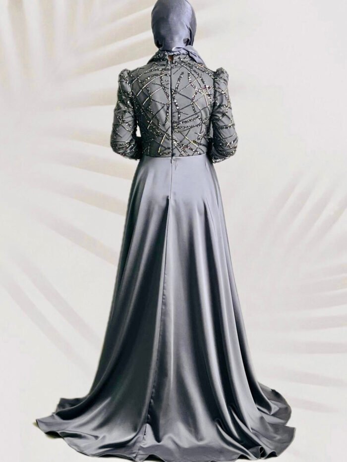 Alternative view of 🕌 Magnificent Muslim Bride Gown with Pearl Embroidered Cape