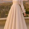 Luxurious Islamic Wedding Bride Gown,Pearl Embroidered Modest Dress - Image 3