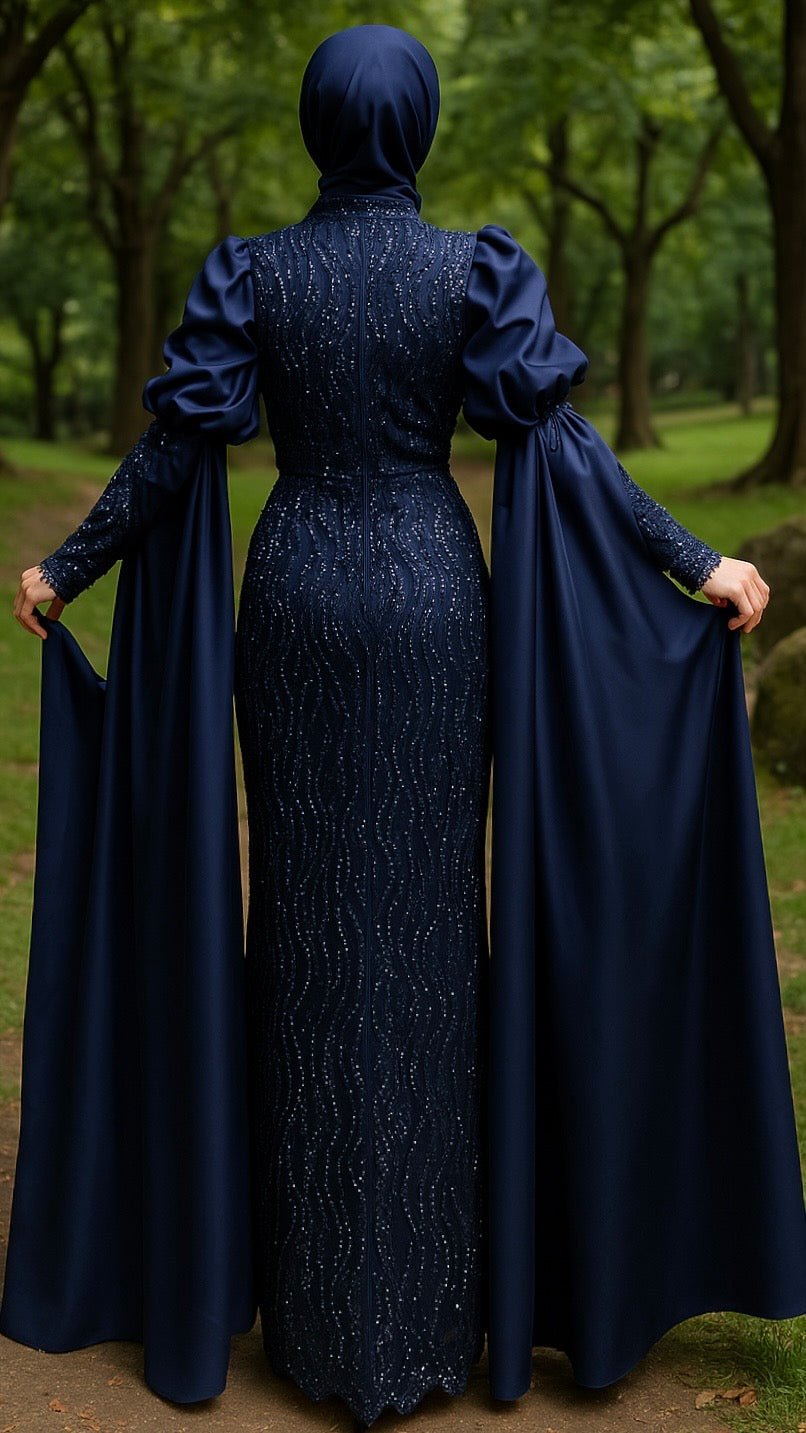Stunning Dressed as a Bride Islamic Dream Gown. Cape Sleeve Design 2 Stunning Dressed as a Bride Islamic Dream Gown. Cape Sleeve Design - Image 2
