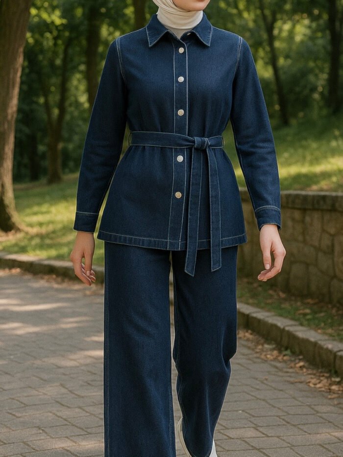 Stunning Trouser Suit Ladies – Full Length Snap-Front Trouser Set