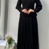 Special Design Fishnet Model Skirted Suit - Image 3