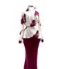 Fashion V-neck Stitching Printed Lace-up Slim Fit Skirt Suit - Image 3