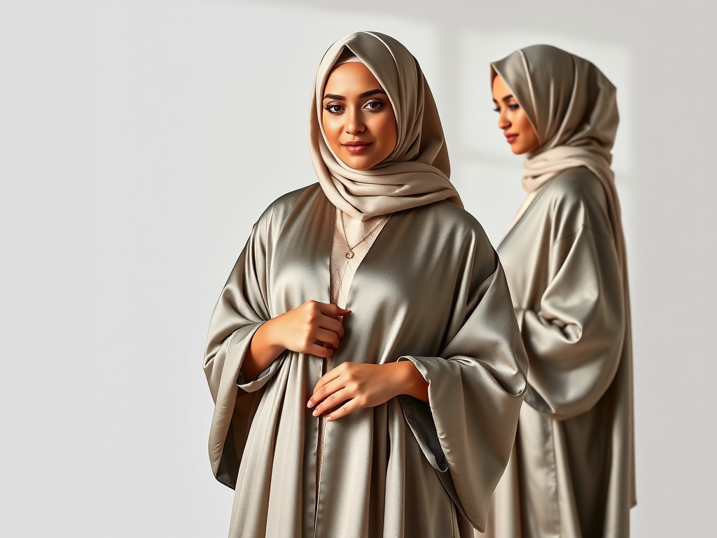 Satin Open Abayas
