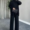 Metal Buttoned Knitwear Suit Black - Image 5