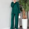 Metal Buttoned Knitwear Suit Black - Image 2