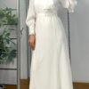 Front Beaded Belted Dress White 11 Front Beaded Belted Dress White - Image 3