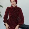 Blue Glitter Evening Dress Claret Red - Image 8