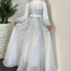Turkish Clothes for Women – Alina Dress in Glittery Janjan Chiffon - Image 4