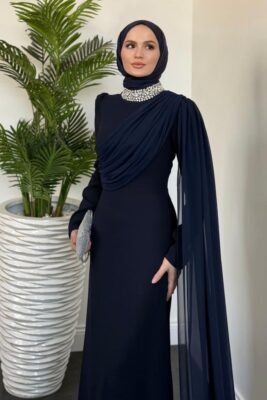 Turkey Fashion for Women – Olara Cape-Overlay Evening Dress 51 upload 1752962182183 2