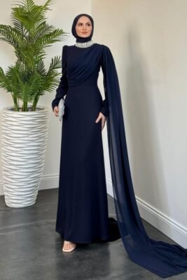 Turkey Fashion for Women – Olara Cape-Overlay Evening Dress 50 upload 1752962182186 3