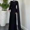 Turkey Fashion for Women – Olara Cape-Overlay Evening Dress - Image 3
