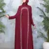 Designer Evening Dress - Burgundy 8 Designer Evening Dress - Burgundy - Image 3