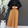 Pleated Skirt Light Brown