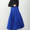 Satin Pleated Skirt in Saxon Blue 25 1 269