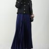 Satin Pleated Skirt in Saxon Blue 12 Satin Pleated Skirt in Saxon Blue - Image 6