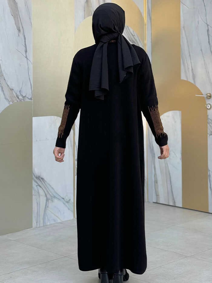 Alternative view of Luxury Abaya Dress for Ladies|Two-Piece Knitwear Set|22223