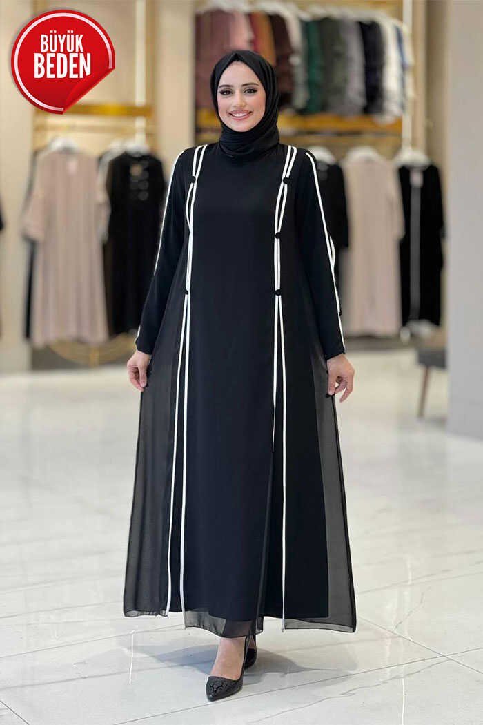 Tight Dress Maxi |Plus Size Button|3919 - 54 , Ecru