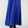 Satin Pleated Skirt in Saxon Blue 11 Satin Pleated Skirt in Saxon Blue - Image 5