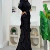 Black Wedding Dresses guest with Ruffle Detail and Beaded Front|7011 10 Black Wedding Dresses guest with Ruffle Detail and Beaded Front|7011 - Image 3