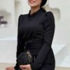 Black Wedding Dresses guest with Ruffle Detail and Beaded Front|7011 11 Black Wedding Dresses guest with Ruffle Detail and Beaded Front|7011 - Image 4