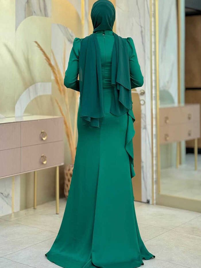 Alternative view of Green Bridesmaid Dress Plus Size|7011