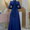 Abaya Dress for Wedding|Elegant Satin Evening Dress|7016 - Image 2