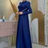 Abaya Dress for Wedding|Elegant Satin Evening Dress|7016 - Image 3