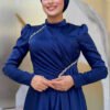 Abaya Dress for Wedding|Elegant Satin Evening Dress|7016 - Image 4