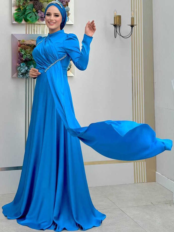 Alternative view of Istanbul Wedding|Satin Evening Dress|7016