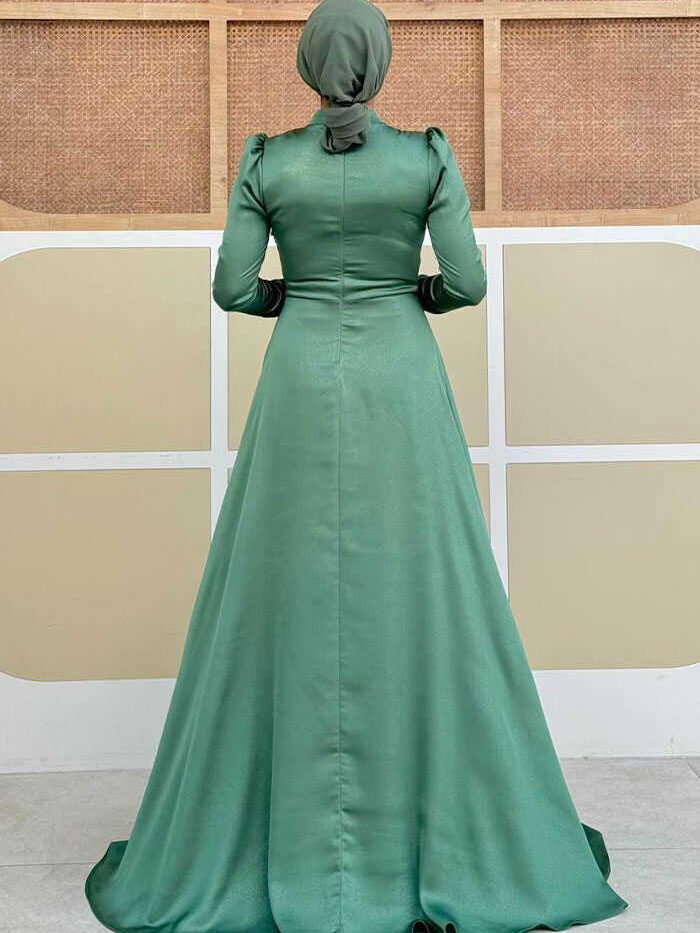 Alternative view of Turkish Wedding Gowns | Satin Evening Dress|7016