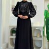 Islamic Wed Dress|Elegant Stone-Detail Modest Evening Gown|7022 - Image 8