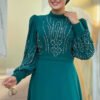 Islamic Wed Dress|Elegant Stone-Detail Modest Evening Gown|7022 - Image 4