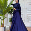 👗 Wedding Dress Tailor Near Me|Elegant Beaded Satin Evening Dress|7024 Evening Dress Navy Blue - Image 7