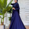 👗 Wedding Dress Tailor Near Me|Elegant Beaded Satin Evening Dress|7024 Evening Dress Navy Blue - Image 2