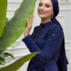 👗 Wedding Dress Tailor Near Me|Elegant Beaded Satin Evening Dress|7024 Evening Dress Navy Blue - Image 8