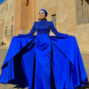 👗 Wedding Dress Tailor Near Me|Elegant Beaded Satin Evening Dress|7024 Evening Dress Navy Blue - Image 11