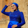 7024 Evening Dress Saxe - Image 6
