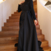 👗 Wedding Dress Tailor Near Me|Elegant Beaded Satin Evening Dress|7024 Evening Dress Navy Blue - Image 12