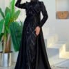 Islamic Wedding Dress|Satin Evening Gown|7025 - Image 8