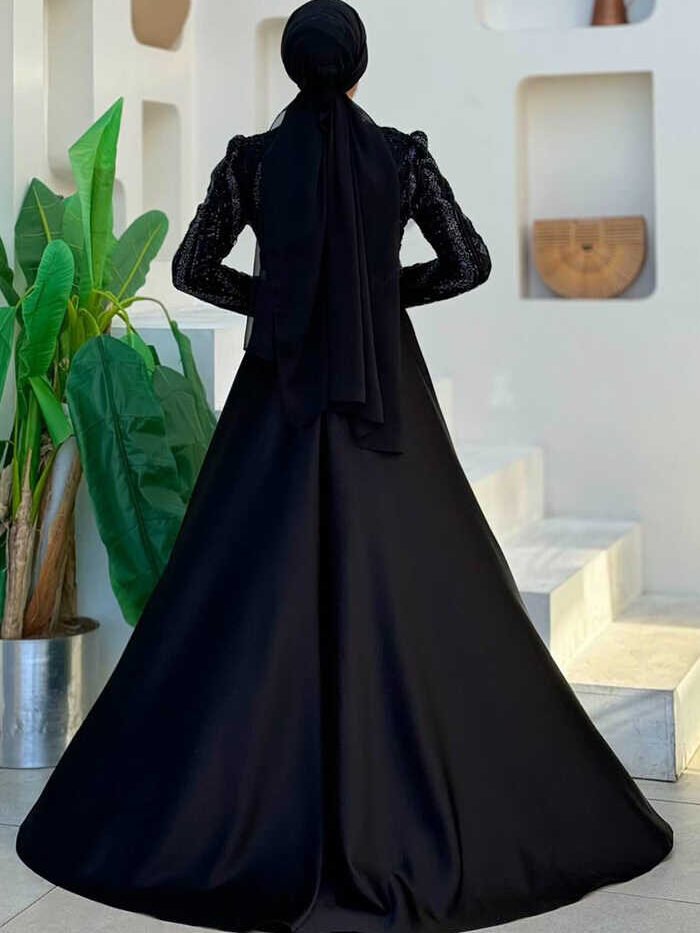 Alternative view of Elegant Voile Dress with Stone Embroidery|7025