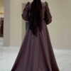 👗 Wedding Dress Sleeves |Beaded Satin Evening Dress with Trail|7044 - Image 2