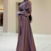 👗 Wedding Dress Sleeves |Beaded Satin Evening Dress with Trail|7044 - Image 3