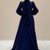 👗 Wedding Dress Alterations|Elegant Beaded Satin Evening Dress|7044 - Image 2