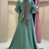 Stoned Tail Detail Evening Dress 7044 Mint - Image 2