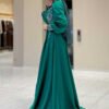 Stoned Tail Detail Evening Dress 7044 Emerald - Image 3